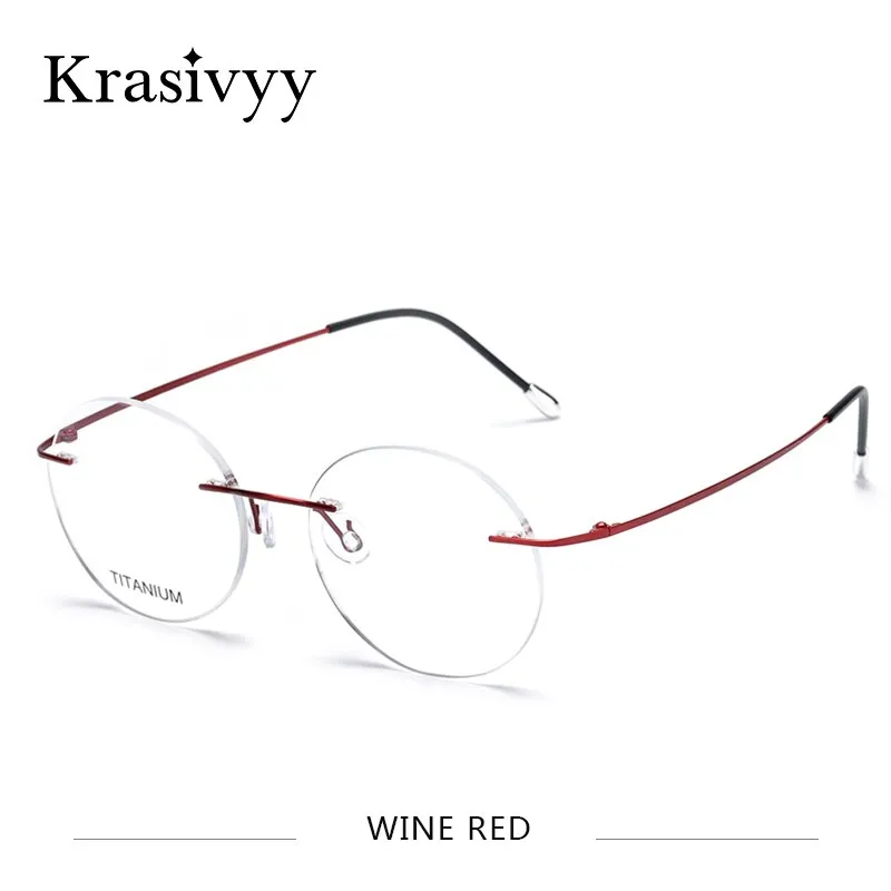 Krasivyy Unisex Rimless Round Titanium Eyeglasses Kr6012