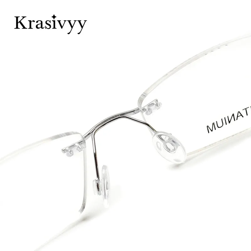 Krasivyy Unisex Rimless Square Titanium Screwless Eyeglasses Kr16028