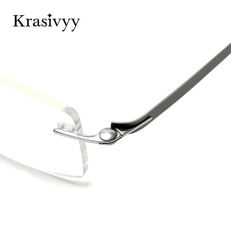 Krasivyy Unisex Rimless Square Titanium Screwless Eyeglasses Kr16028