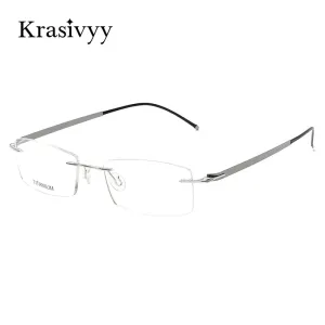 Krasivyy Unisex Rimless Square Titanium Screwless Eyeglasses Kr16028
