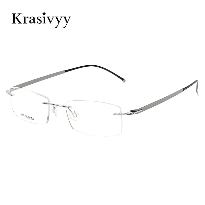 Krasivyy Unisex Rimless Square Titanium Screwless Eyeglasses Kr16028