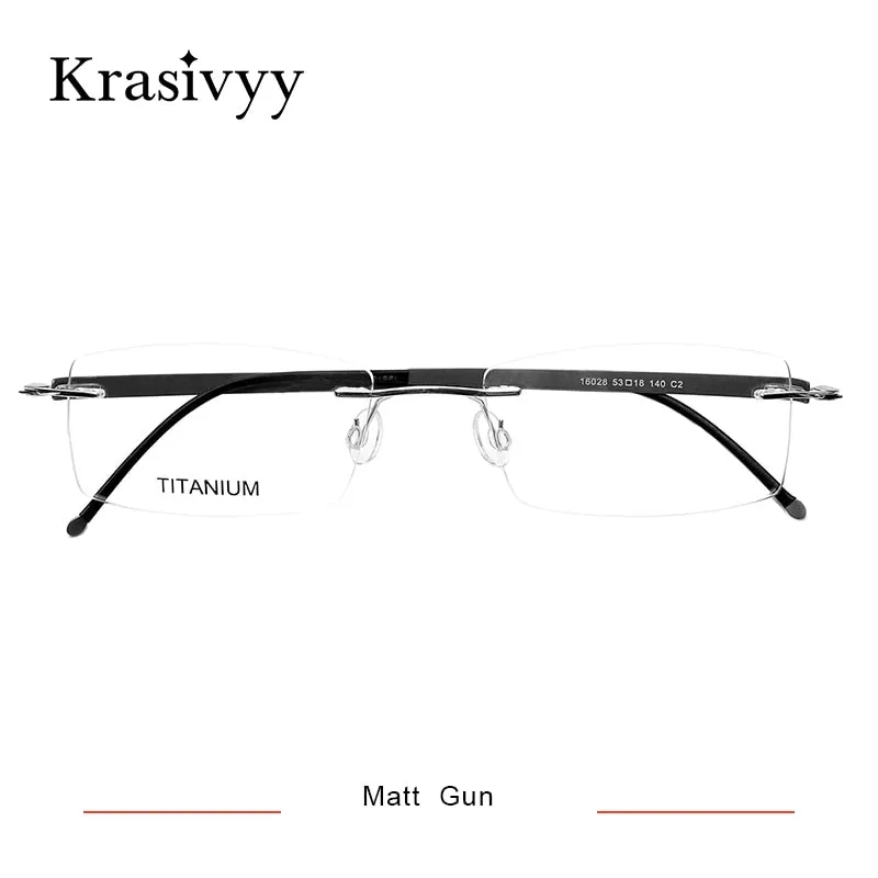 Krasivyy Unisex Rimless Square Titanium Screwless Eyeglasses Kr16028