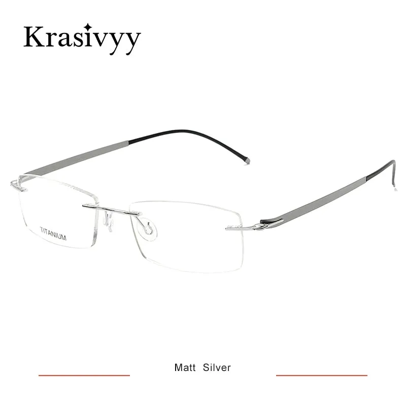 Krasivyy Unisex Rimless Square Titanium Screwless Eyeglasses Kr16028