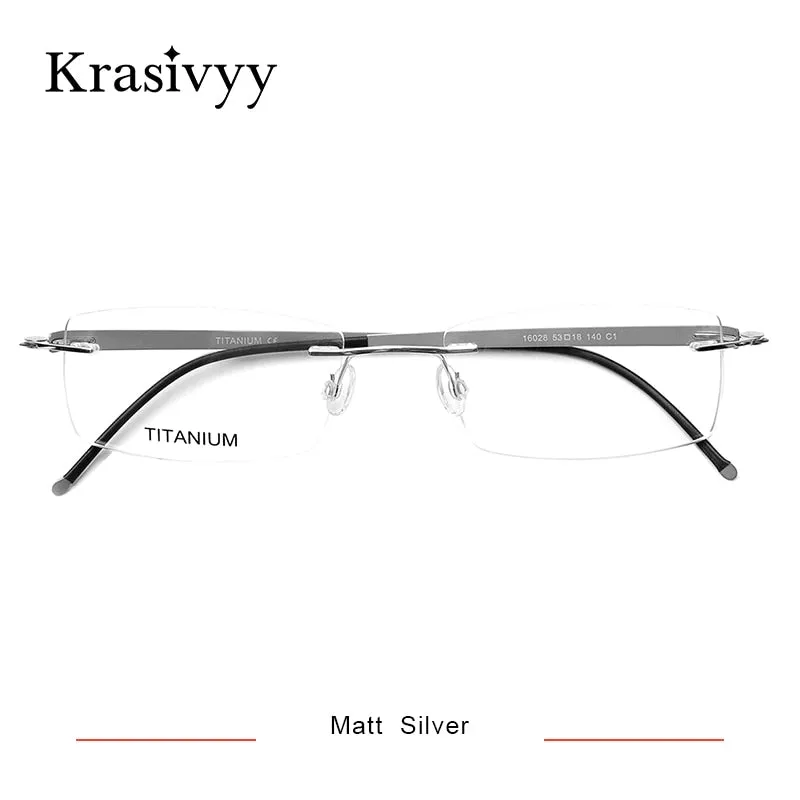 Krasivyy Unisex Rimless Square Titanium Screwless Eyeglasses Kr16028