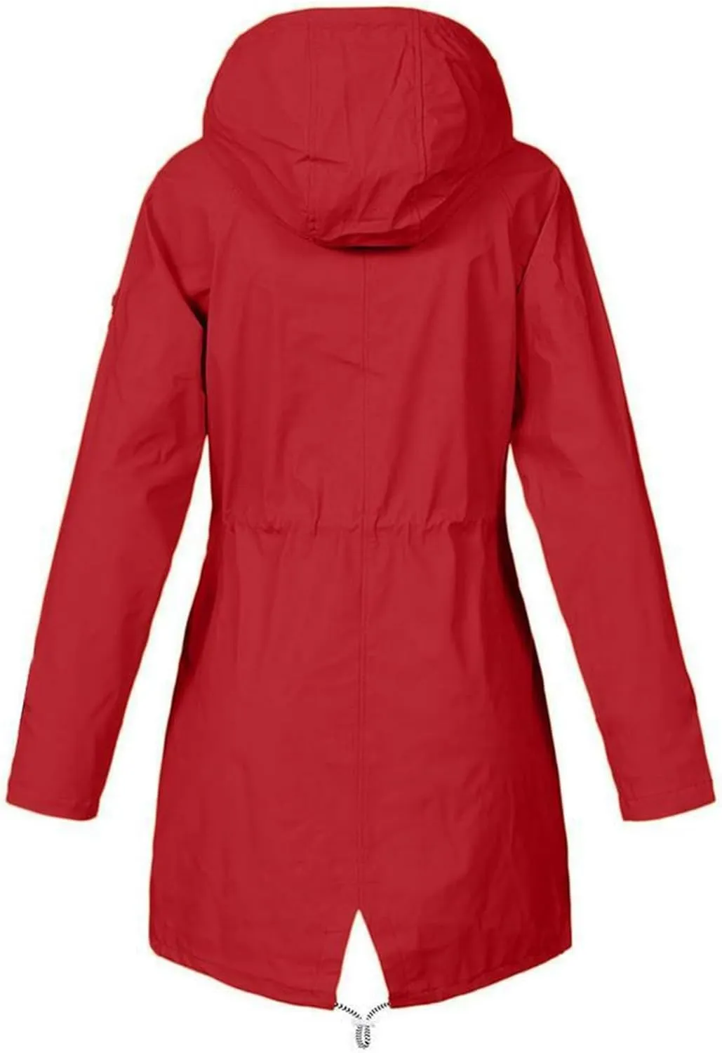 Kubbon Women's Raincoats Lightweight Waterproof Long Hooded Trench Jackets Elastic Waist Windbreaker Active Outdoor Jackets