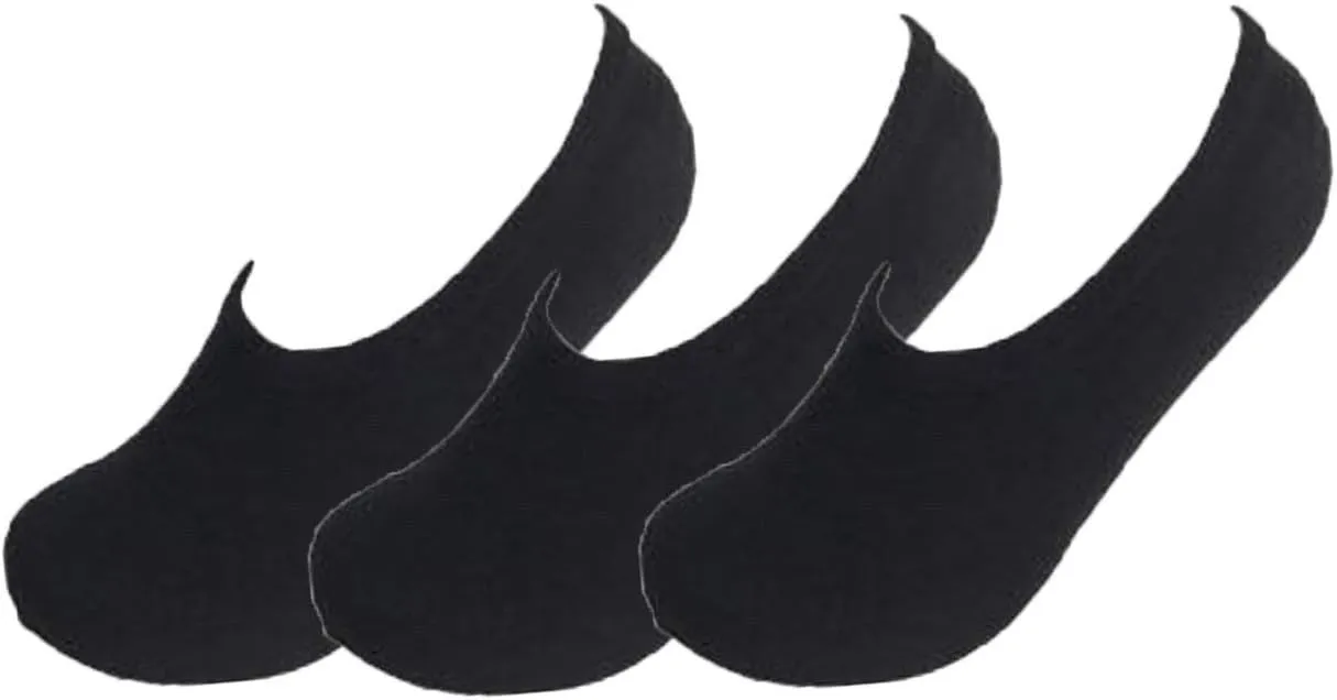 Ladies Girls Invisible No Show Trainer Liner Anti Slip Socks Footsies Ballerina(6 Pairs Black)