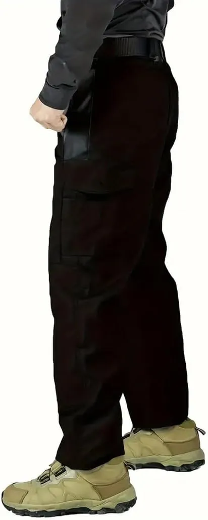 LANGWEI Men's Cargo Pants Solid Multi Flap Pockets Straight Leg Loose Casual Outdoor Hiking Fishing Tactical Pants