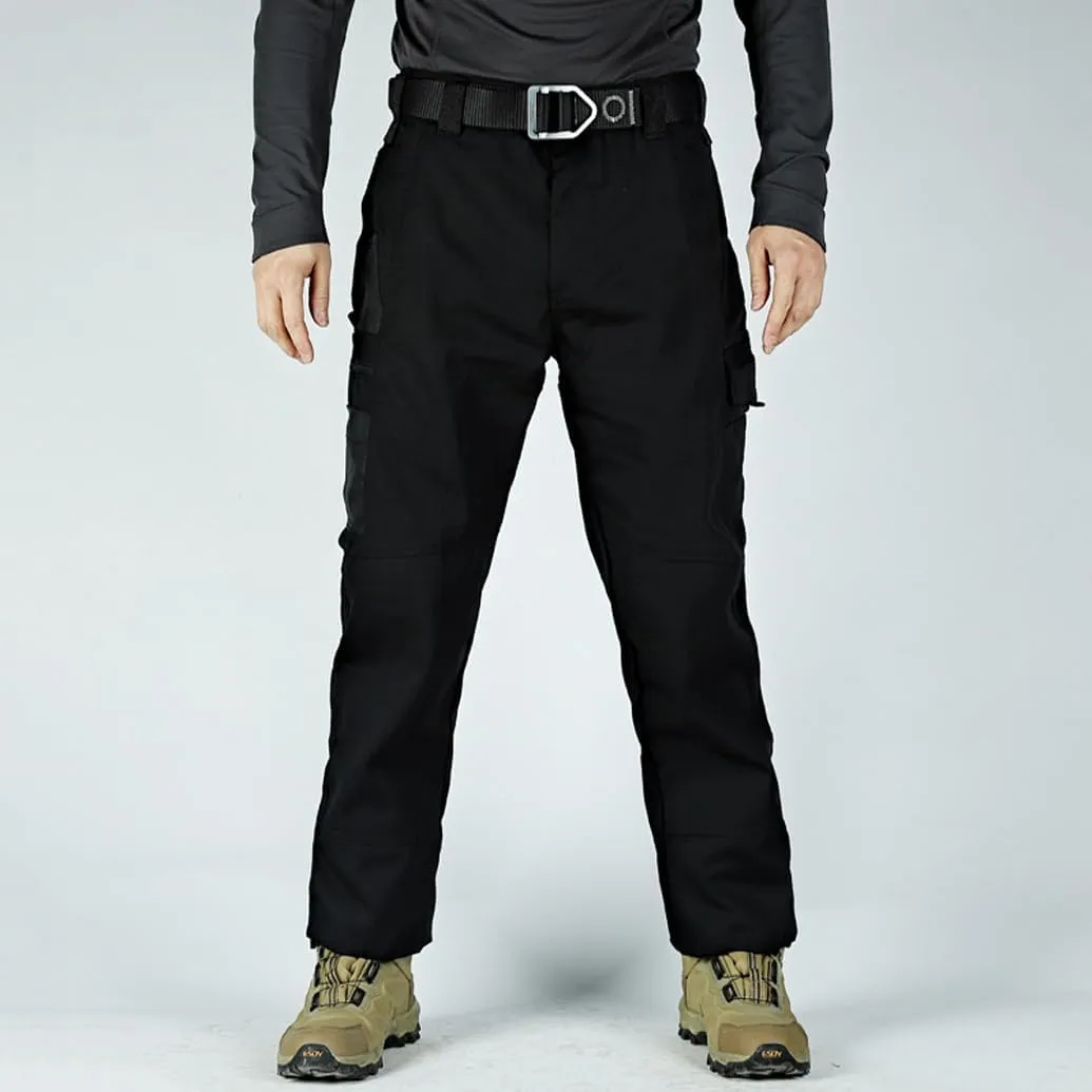 LANGWEI Men's Cargo Pants Solid Multi Flap Pockets Straight Leg Loose Casual Outdoor Hiking Fishing Tactical Pants