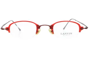 Lanvin 1281 004 Red Unisex Rectangle Semi Rimless France Eyeglasses