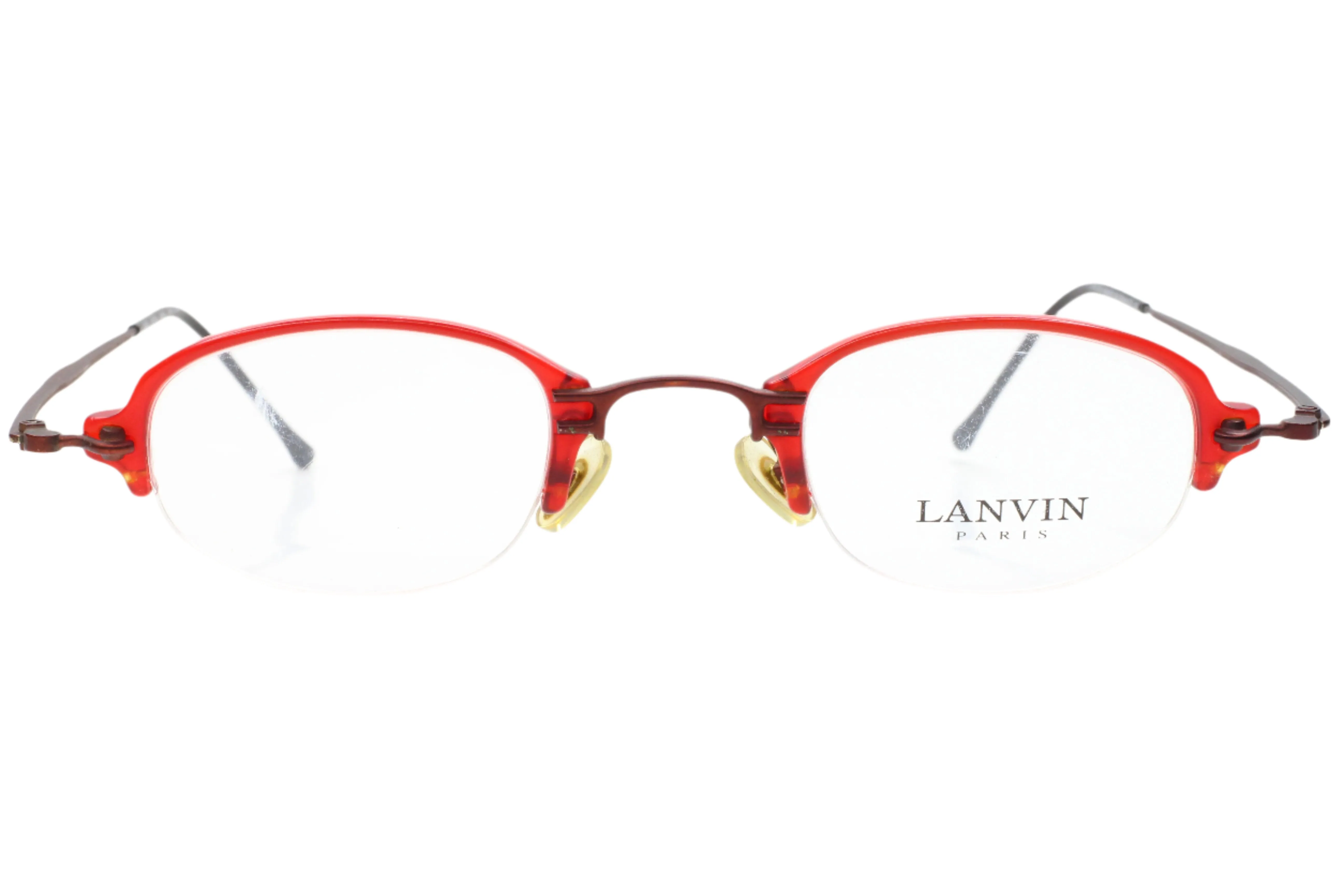 Lanvin 1281 004 Red Unisex Rectangle Semi Rimless France Eyeglasses
