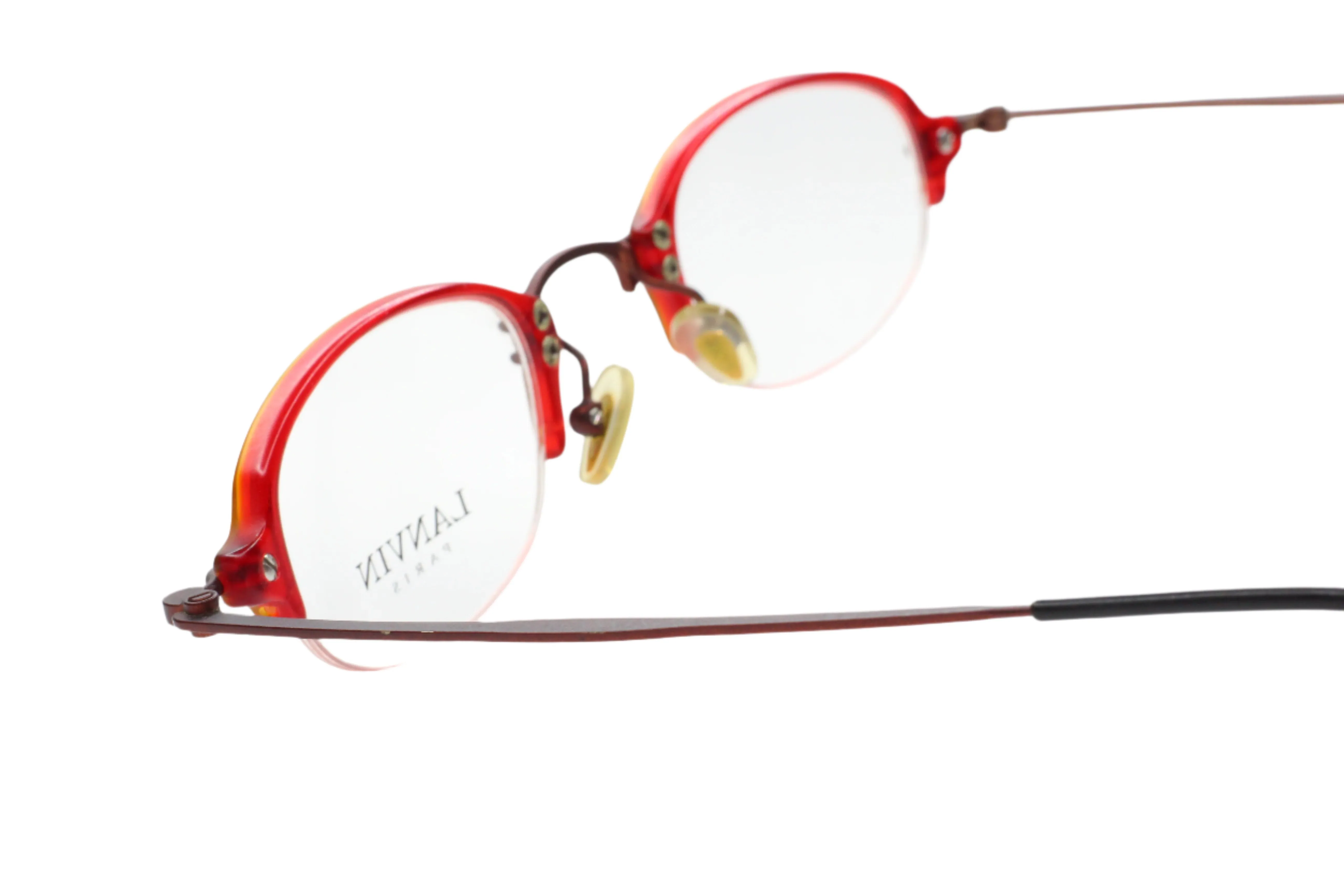 Lanvin 1281 004 Red Unisex Rectangle Semi Rimless France Eyeglasses