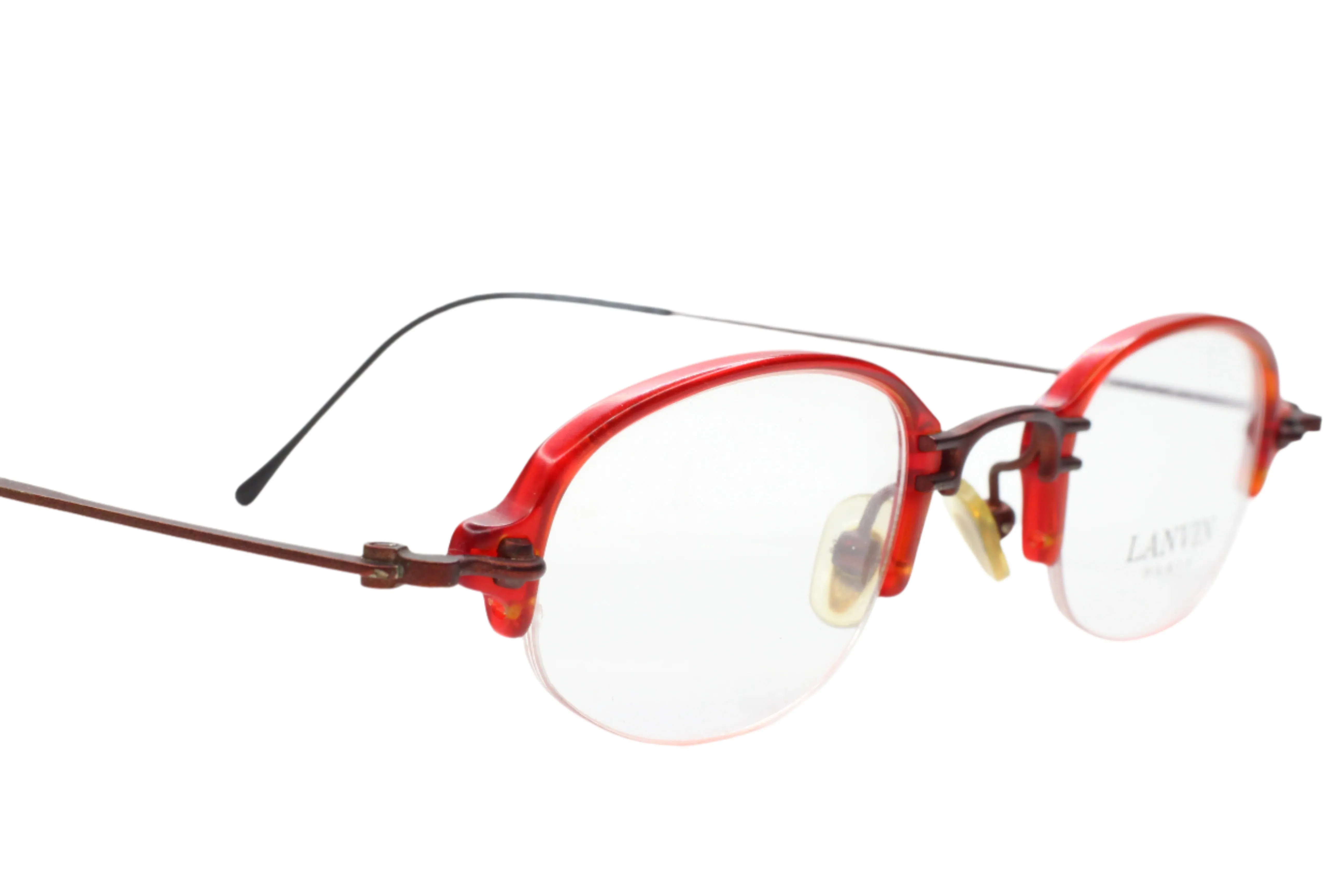 Lanvin 1281 004 Red Unisex Rectangle Semi Rimless France Eyeglasses