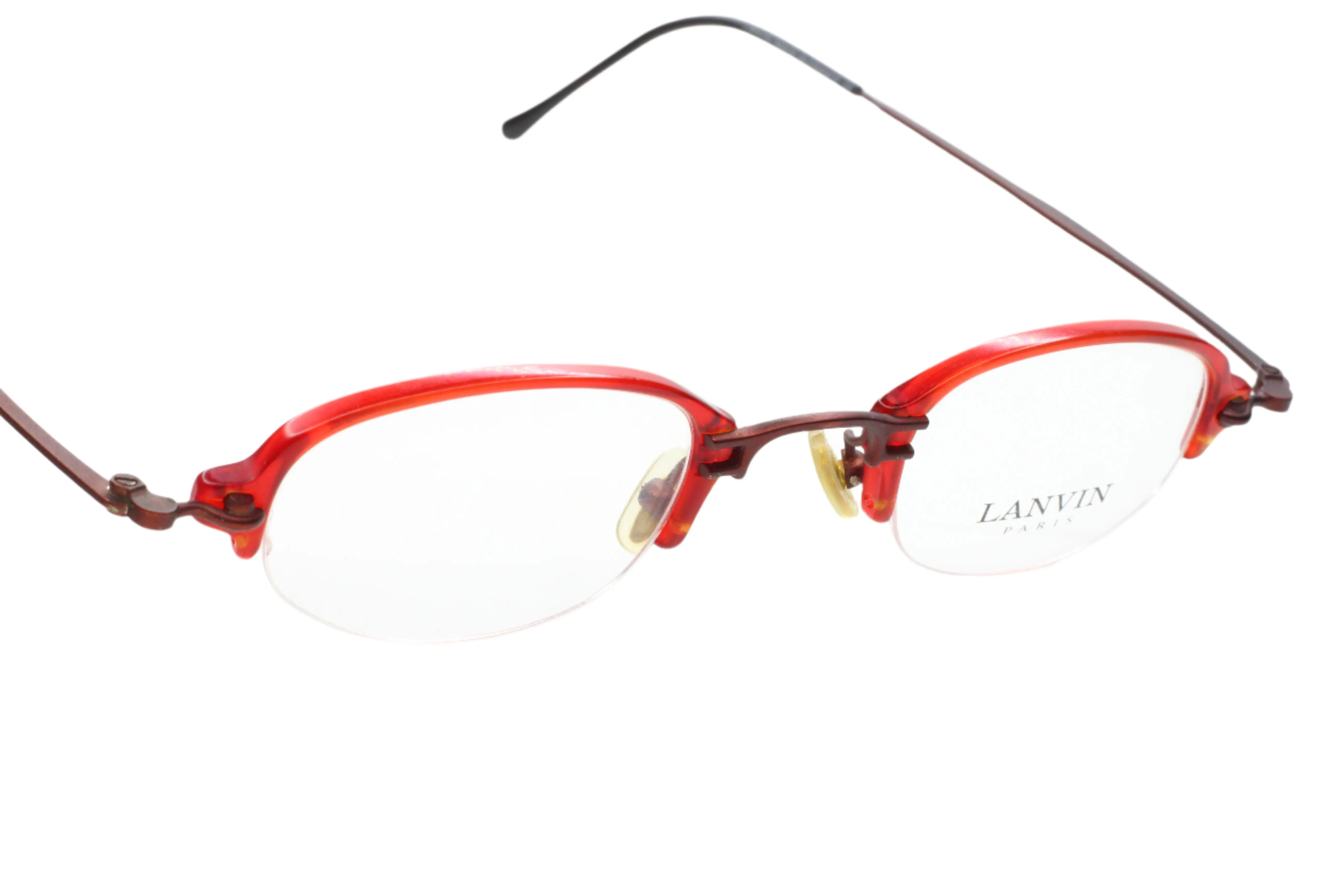 Lanvin 1281 004 Red Unisex Rectangle Semi Rimless France Eyeglasses