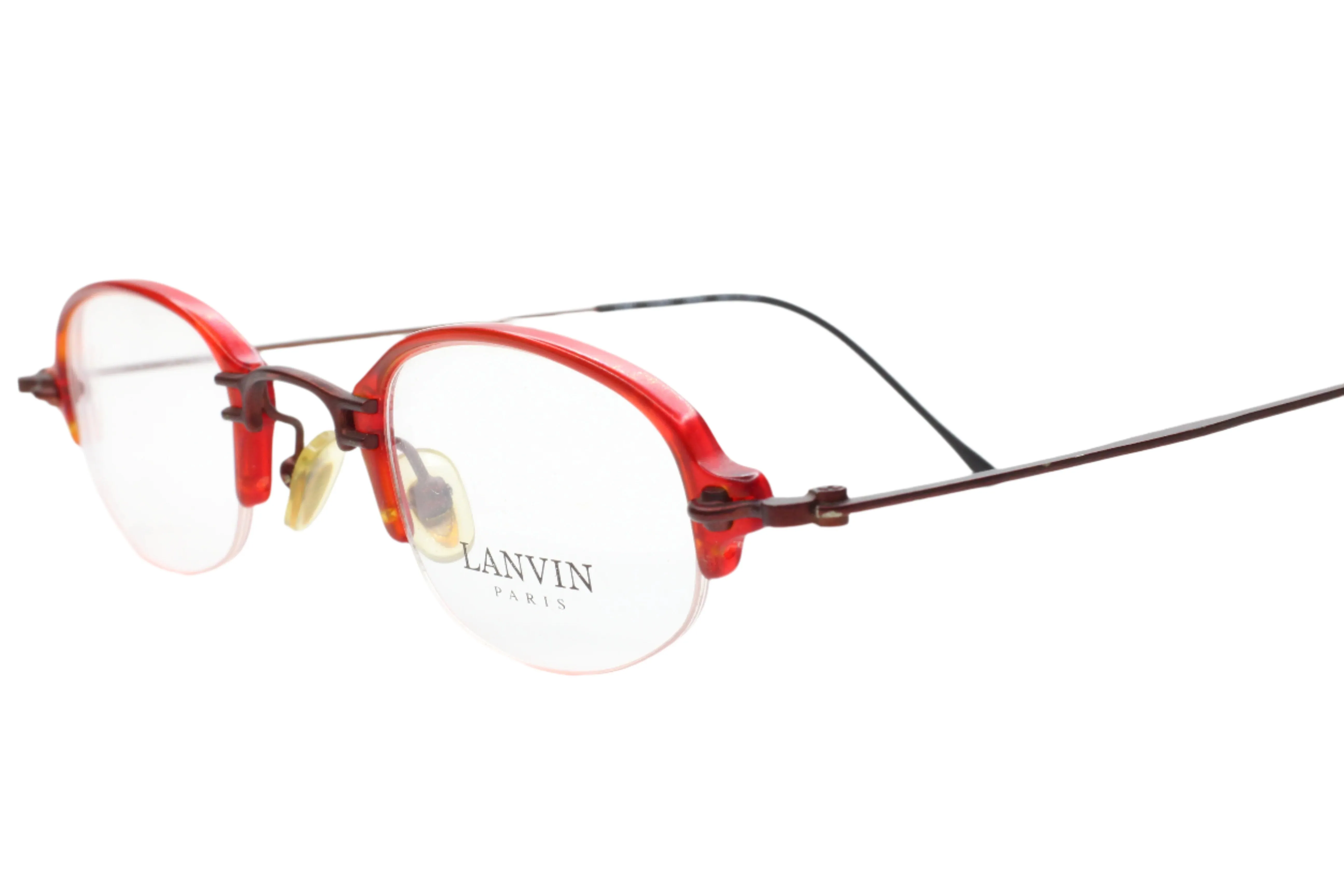 Lanvin 1281 004 Red Unisex Rectangle Semi Rimless France Eyeglasses