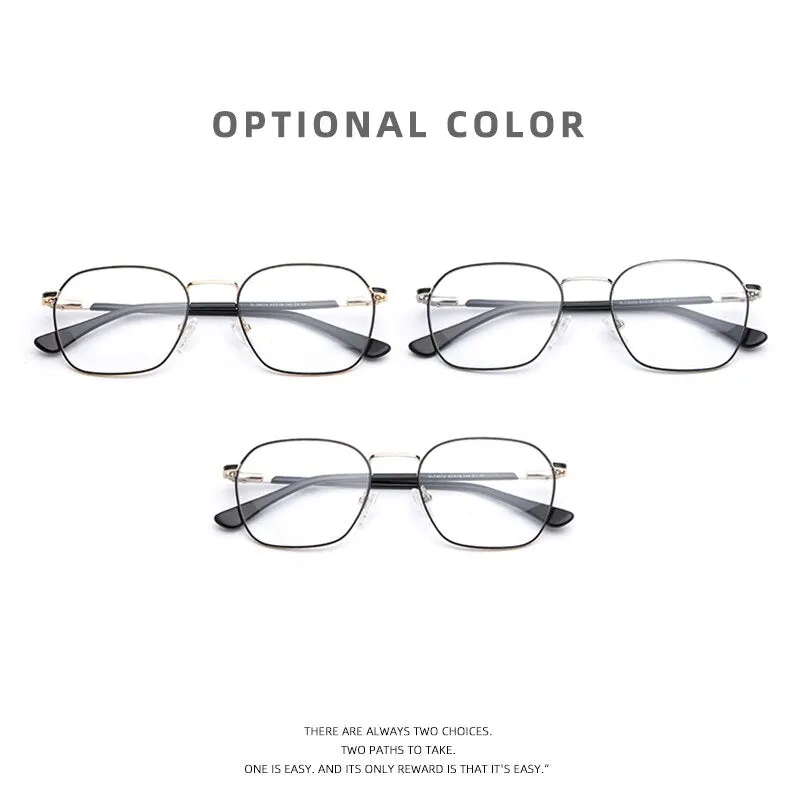 Laoyehui Unisex Eyeglasses Alloy Ultra Light Polygon Frame 9012