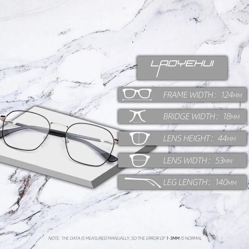 Laoyehui Unisex Eyeglasses Alloy Ultra Light Polygon Frame 9012