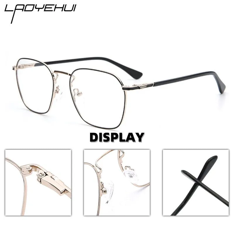 Laoyehui Unisex Eyeglasses Alloy Ultra Light Polygon Frame 9012