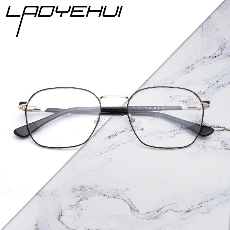 Laoyehui Unisex Eyeglasses Alloy Ultra Light Polygon Frame 9012