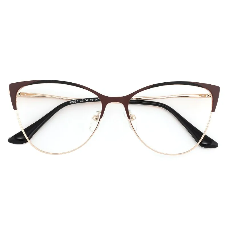 Laoyehui Women's Eyeglasses Cat Eye Alloy Frame 18026