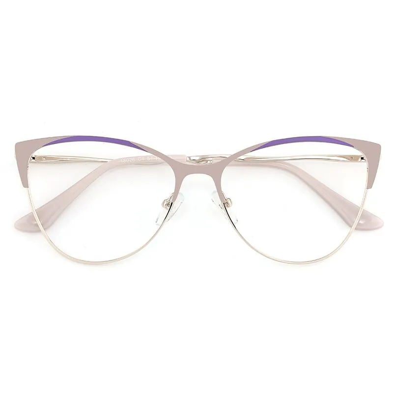 Laoyehui Women's Eyeglasses Cat Eye Alloy Frame 18026