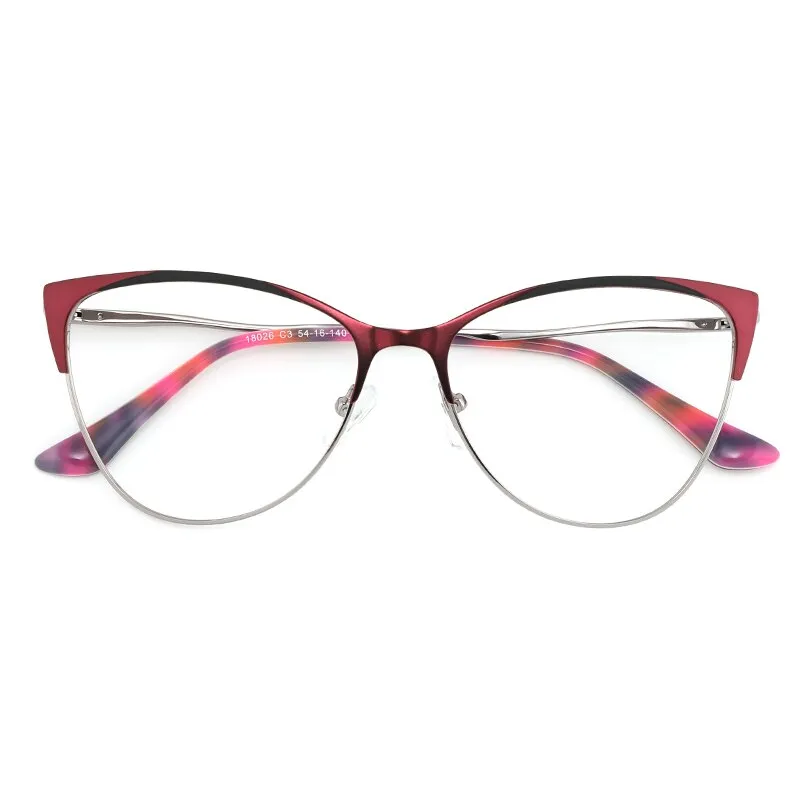 Laoyehui Women's Eyeglasses Cat Eye Alloy Frame 18026
