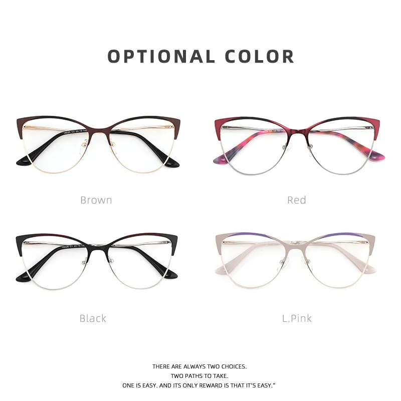 Laoyehui Women's Eyeglasses Cat Eye Alloy Frame 18026