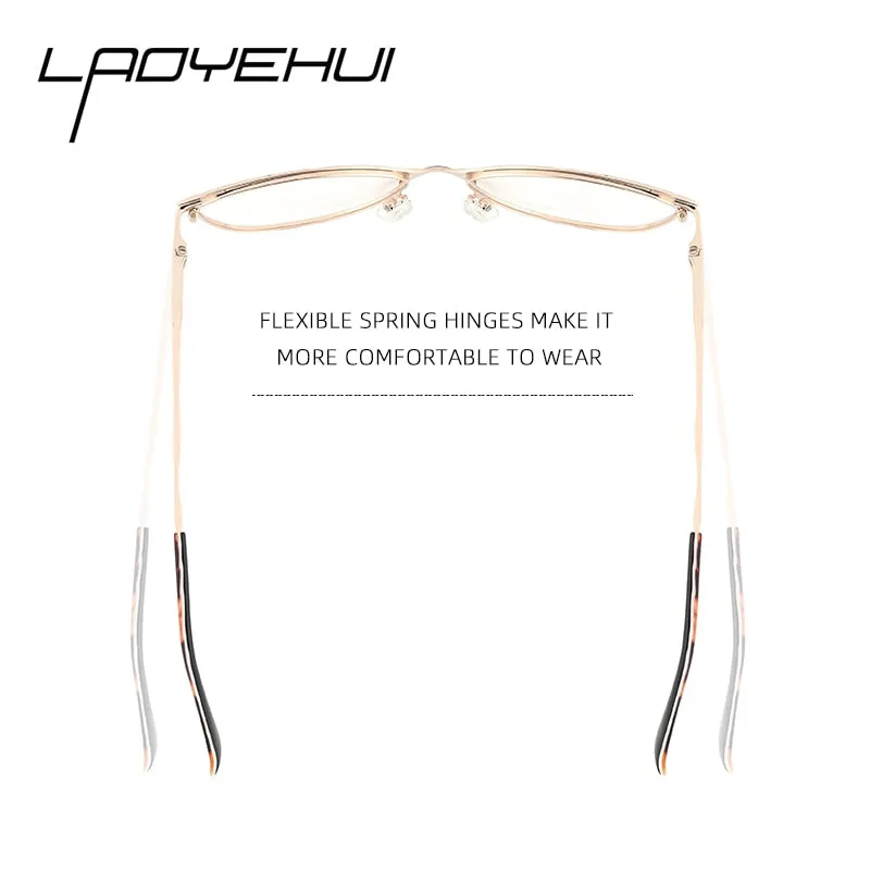 Laoyehui Women's Eyeglasses Cat Eye Alloy Frame 18026