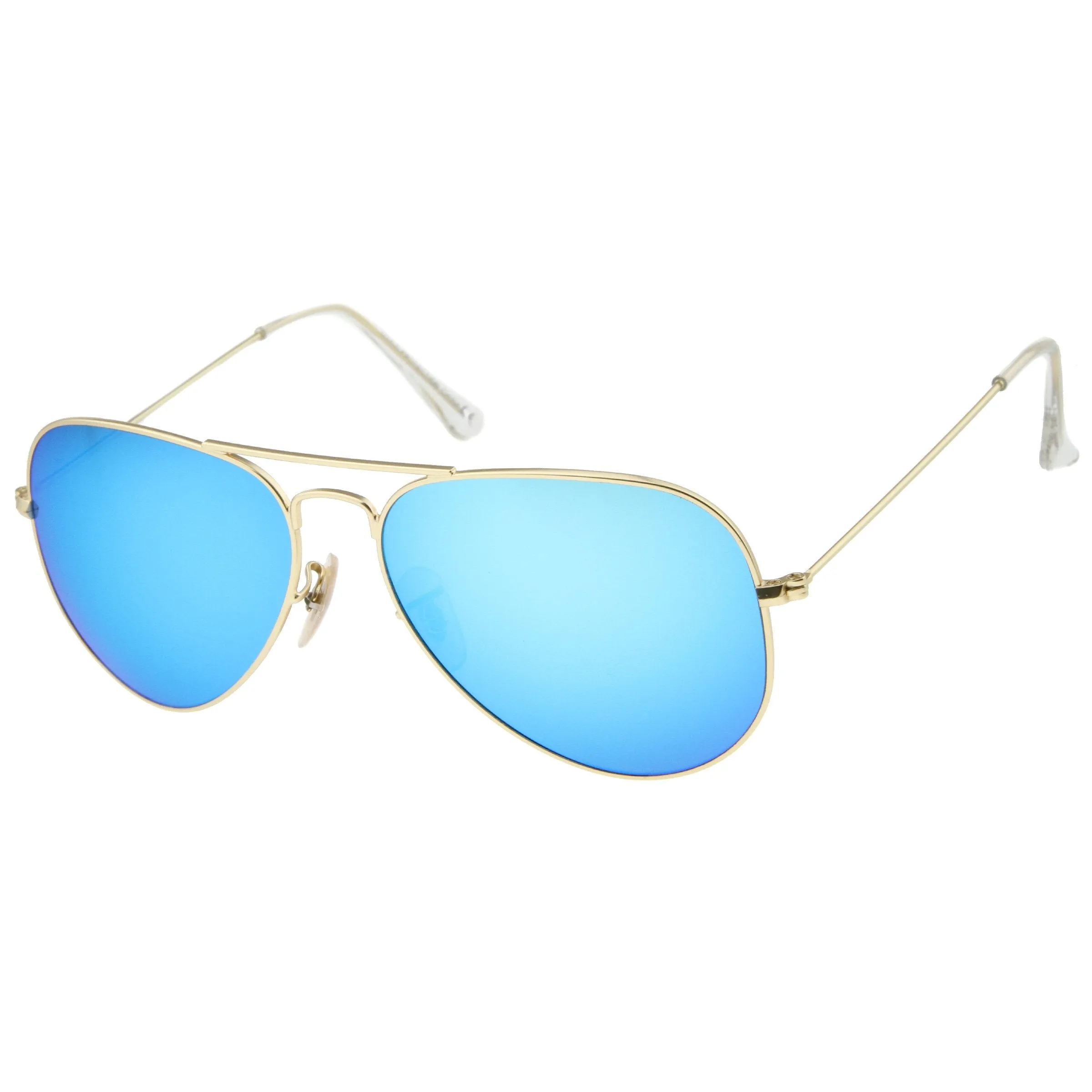 Large Premium Design Matte Metal Mirrored Lens Aviator Sunglasses 57mm A806