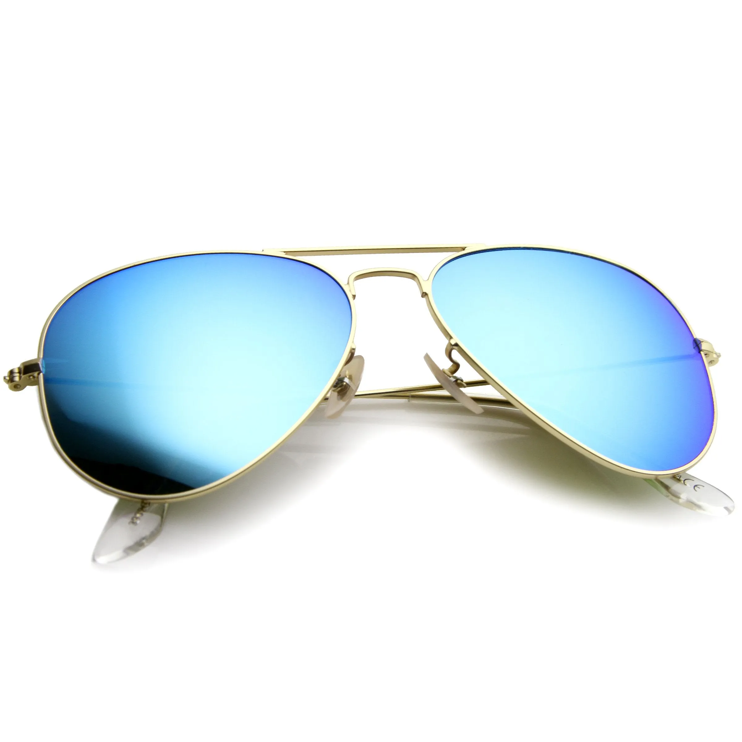 Large Premium Design Matte Metal Mirrored Lens Aviator Sunglasses 57mm A806
