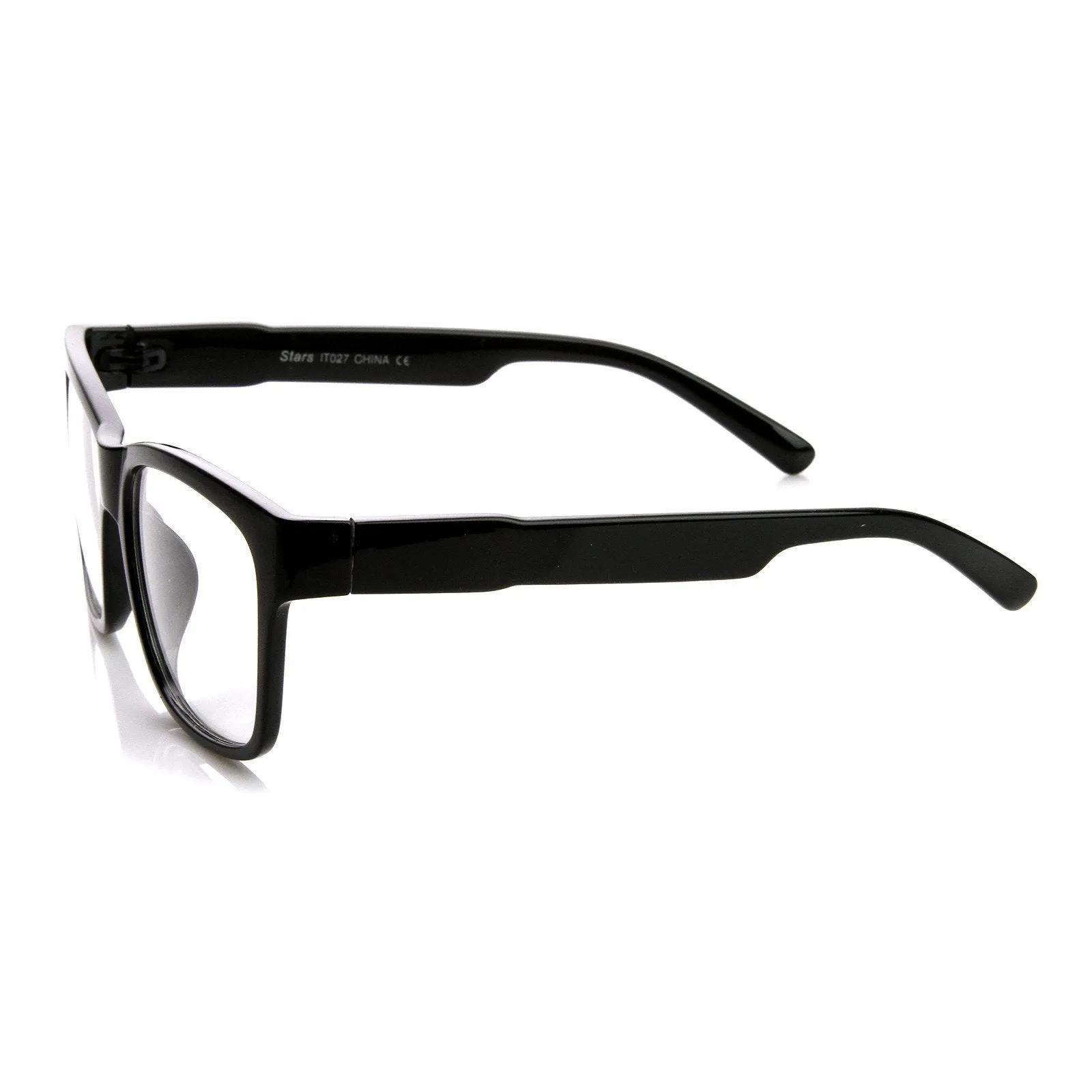 Large Retro Clear Lens Nerd Hipster Horned Rim Glasses 8789