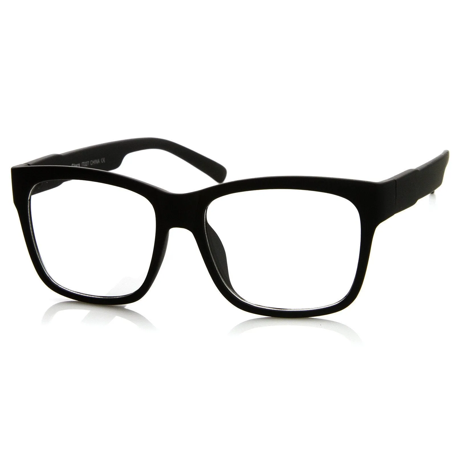 Large Retro Clear Lens Nerd Hipster Horned Rim Glasses 8789