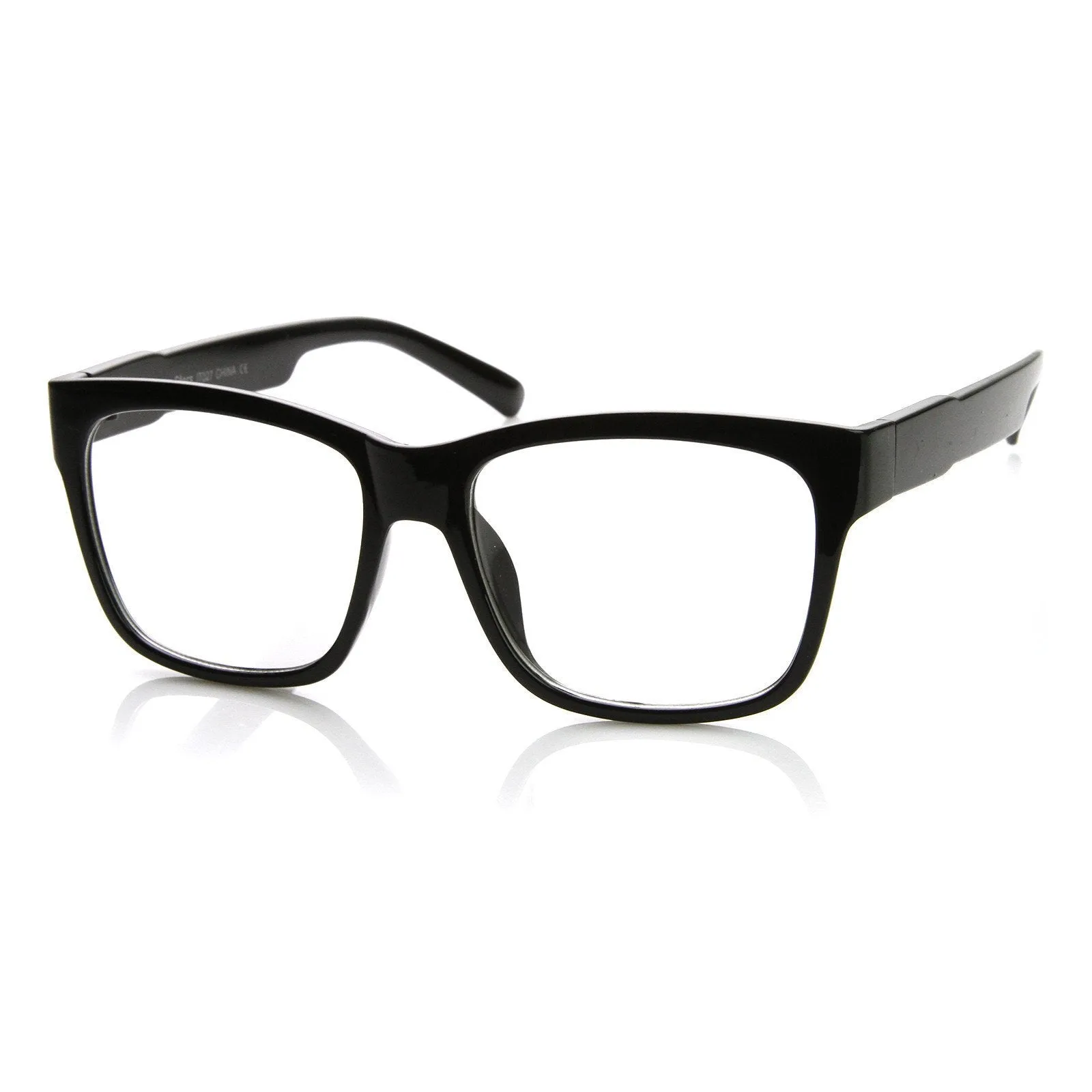 Large Retro Clear Lens Nerd Hipster Horned Rim Glasses 8789