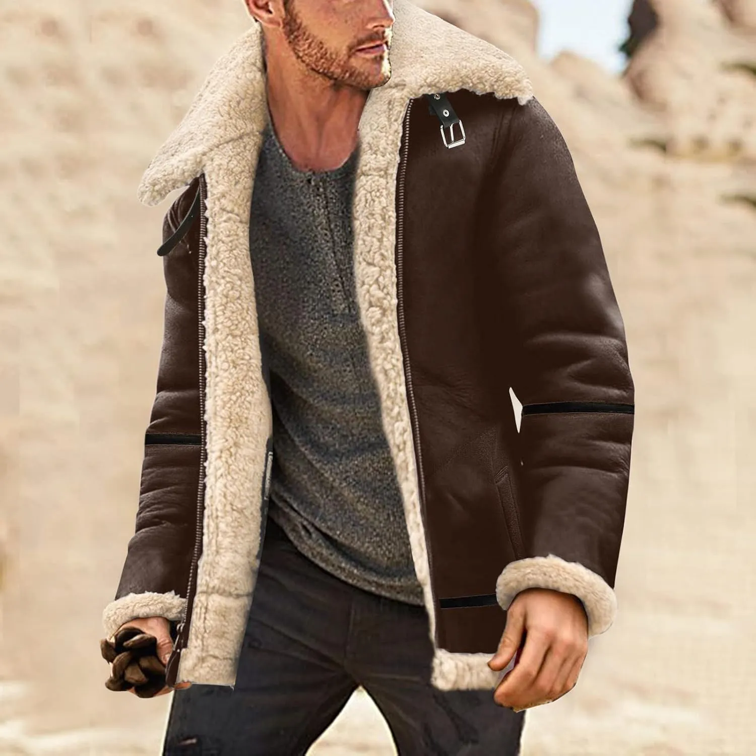LCMTWX Mens Jackets Cottonpadded Jacket Stand Collar Knitted Splice Sweater Coat Casual Cardigan Men's Winter Jacket