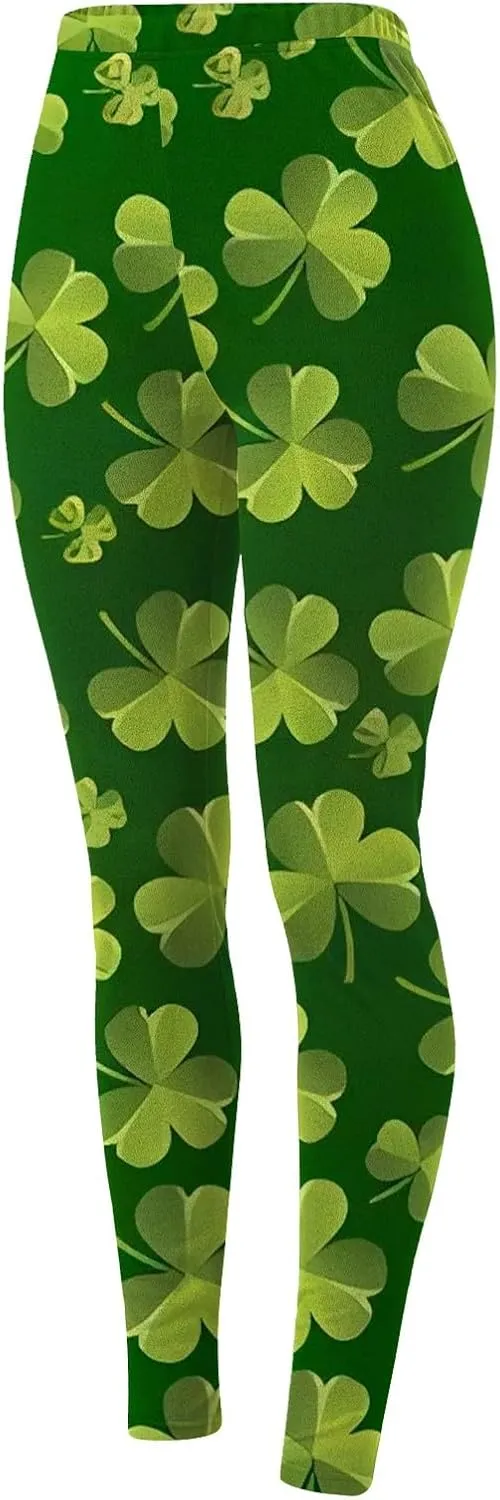 LCMTWX Womens St Patrick's Day Costume St. Patricks Day Print High Waist Yoga Pants for Women's Workout Clothes for Fold
