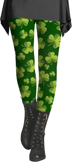 LCMTWX Womens St Patrick's Day Costume St. Patricks Day Print High Waist Yoga Pants for Women's Workout Clothes for Fold