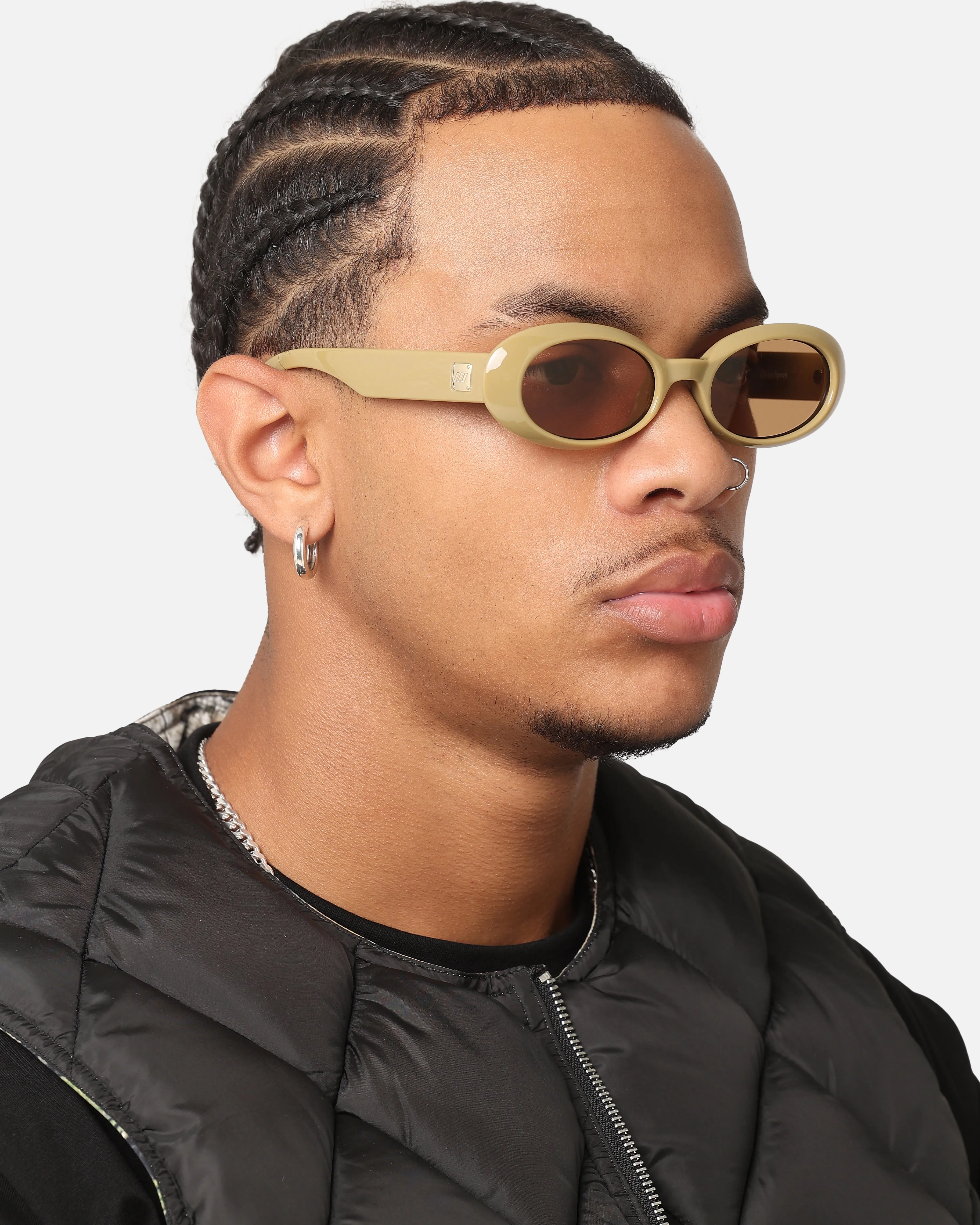 Le Specs Work It Sunglasses Taupe