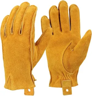 Leather Motorcycle Gloves, Winter Warm Touchscreen Texting Cowhide Driving Lightweight Motorcycle Gloves
