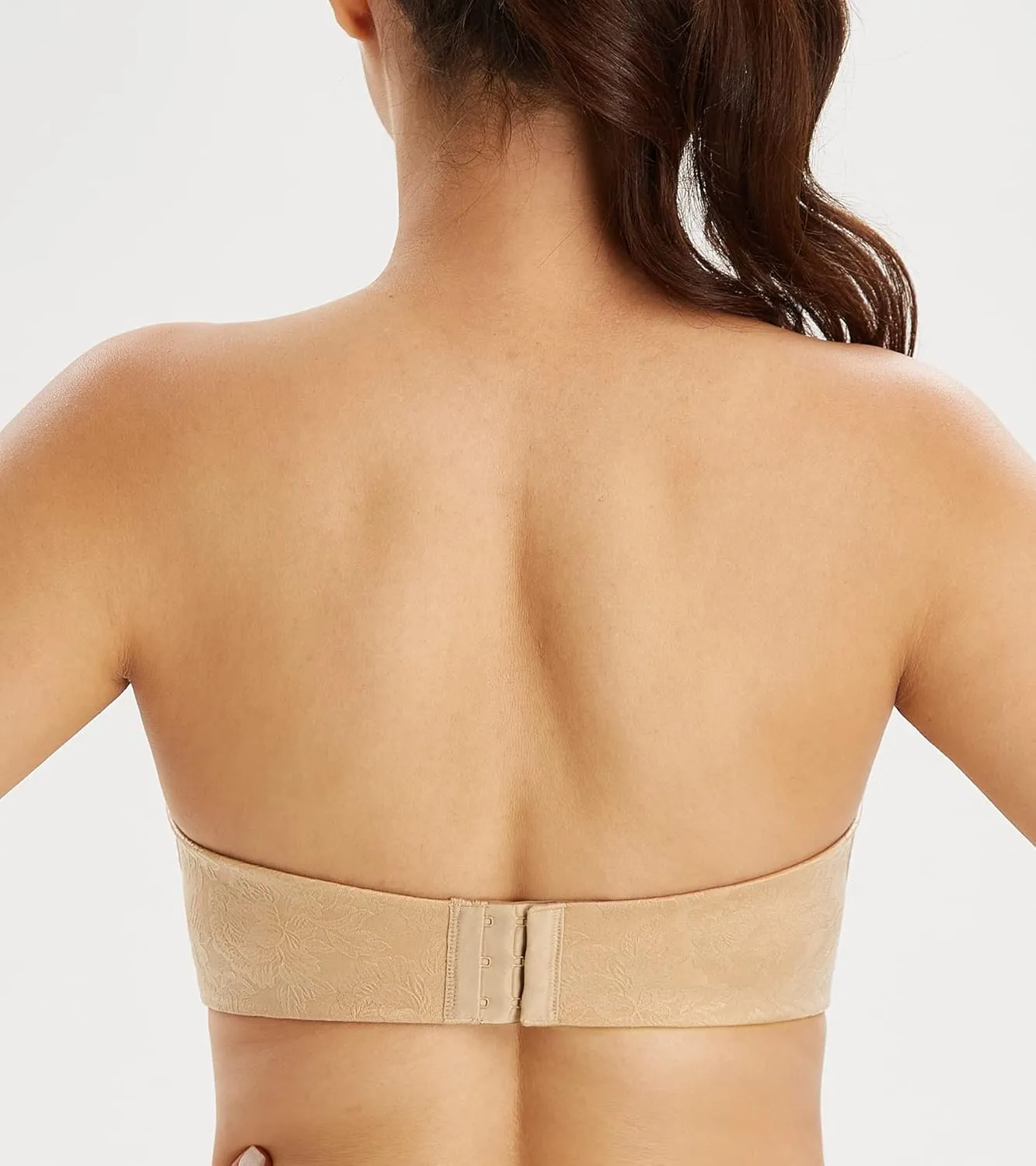 Lemorosy Women's Plus Size Anti-Slip Invisible Seamless Wireless Strapless Bra -Push up Lift Support