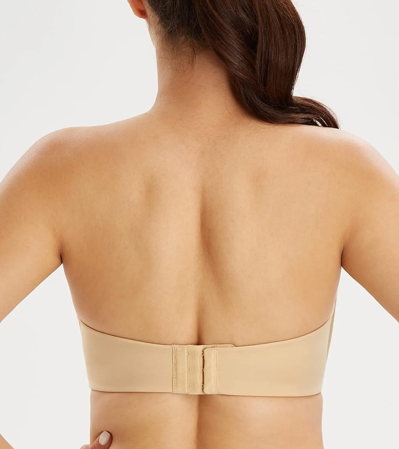Lemorosy Women's Plus Size Anti-Slip Invisible Seamless Wireless Strapless Bra -Push up Lift Support
