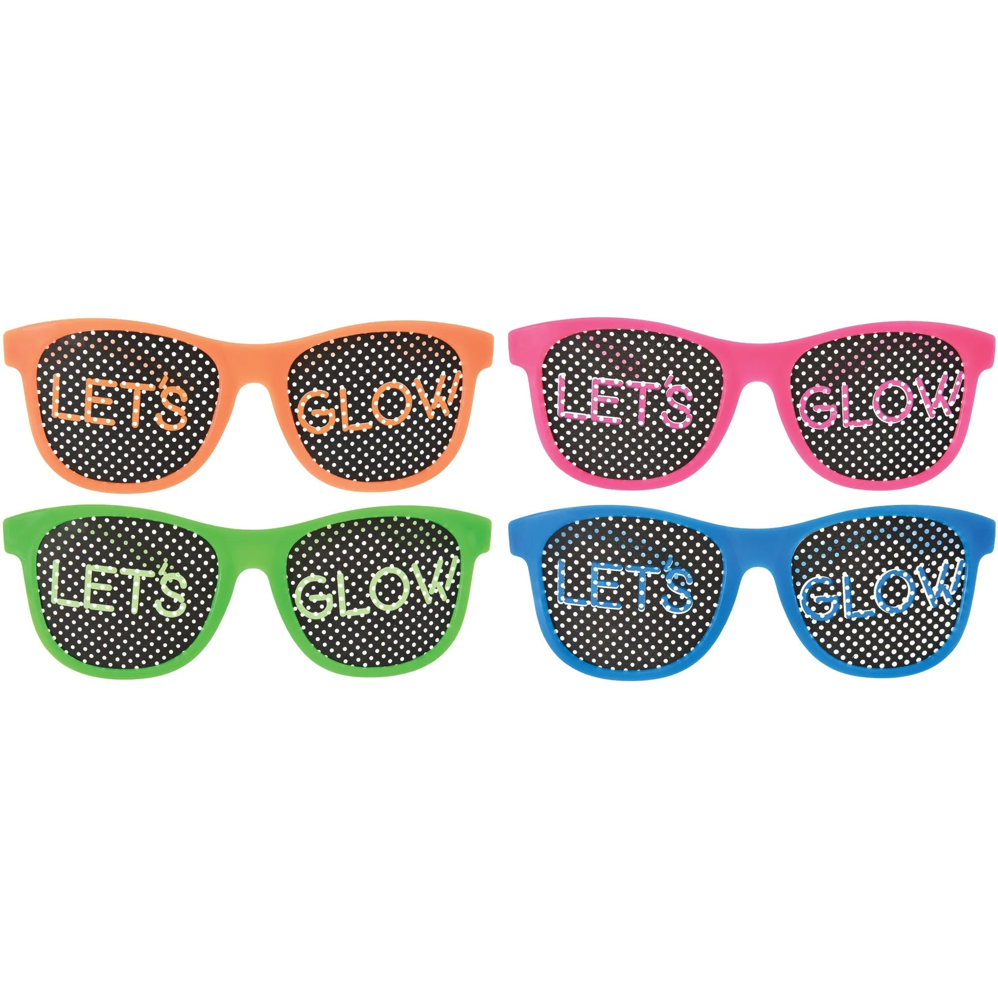 Let's Glow Crazy Printed Glasses, 8 Count