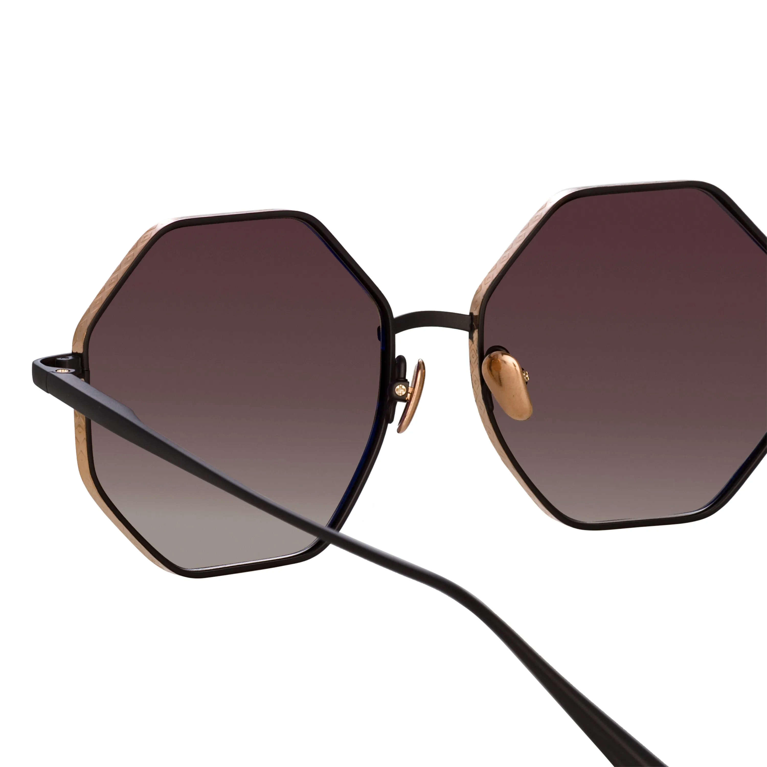 Lianas Hexagon Sunglasses in Black