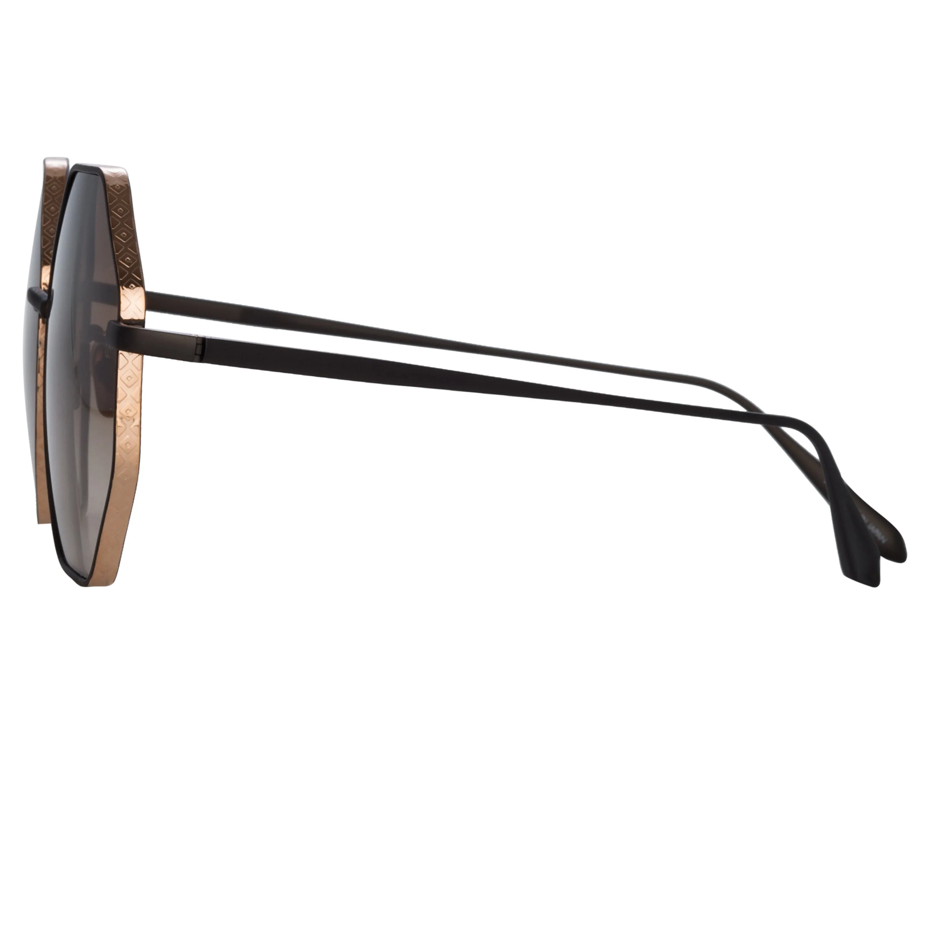 Lianas Hexagon Sunglasses in Black