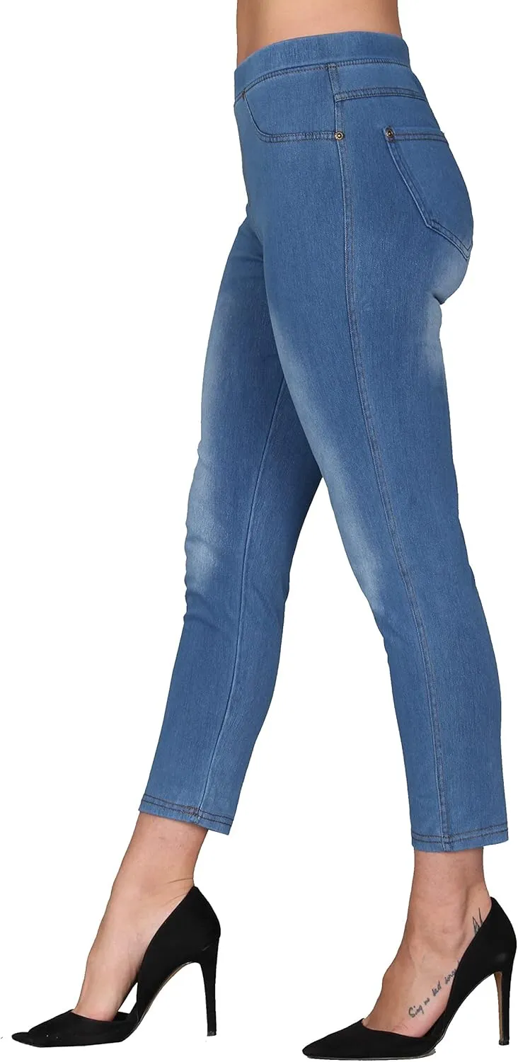Lildy Women's Denim Jeggings, Stretchable Cotton Blend