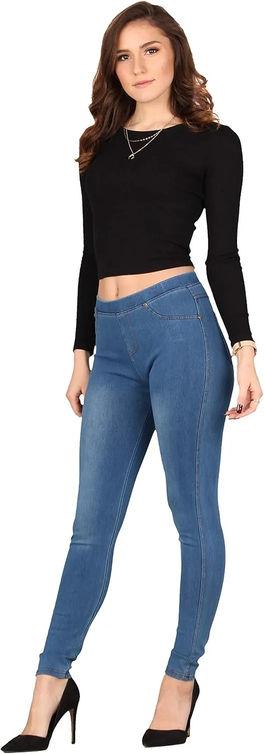 Lildy Women's Denim Jeggings, Stretchable Cotton Blend