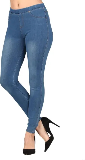 Lildy Women's Denim Jeggings, Stretchable Cotton Blend
