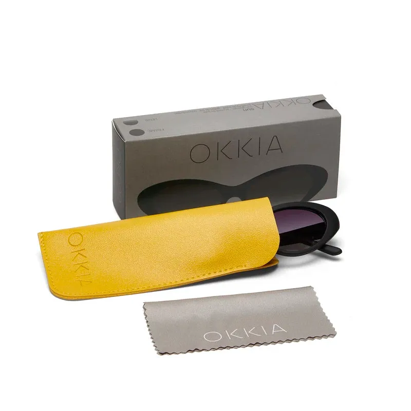 LINA SMALL CAT EYE SUNGLASSES - Black