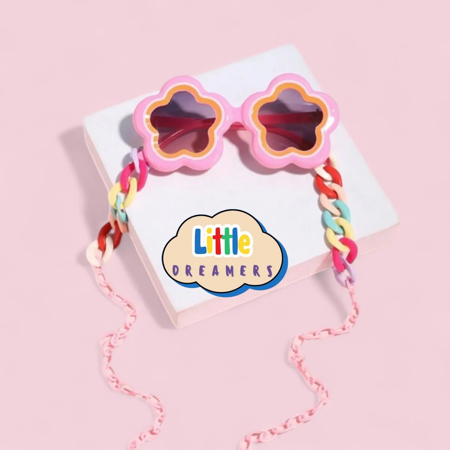 LITTLE DREAMERS Candy Colored Eyeglasses with Colorful Fun Chain