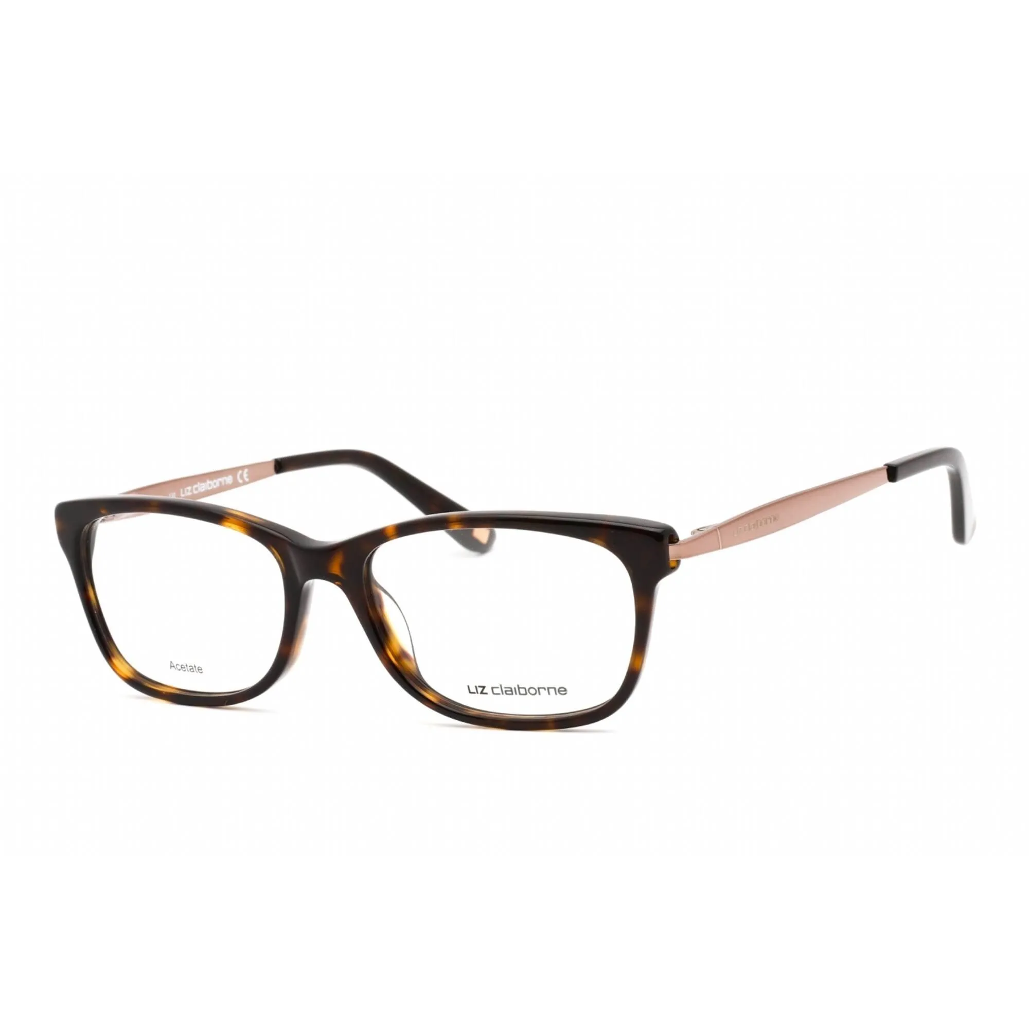 Liz Claiborne Women's Eyeglasses - Rectangular Dark Havana Plastic | L 637 0086 00
