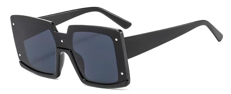 Luxury Shades For Women White Square Sunglasses  Designer Inspired Semi Rimless Sun Glasses Shopping Street Fashion Eyewear