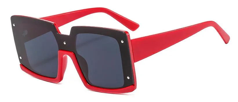 Luxury Shades For Women White Square Sunglasses  Designer Inspired Semi Rimless Sun Glasses Shopping Street Fashion Eyewear